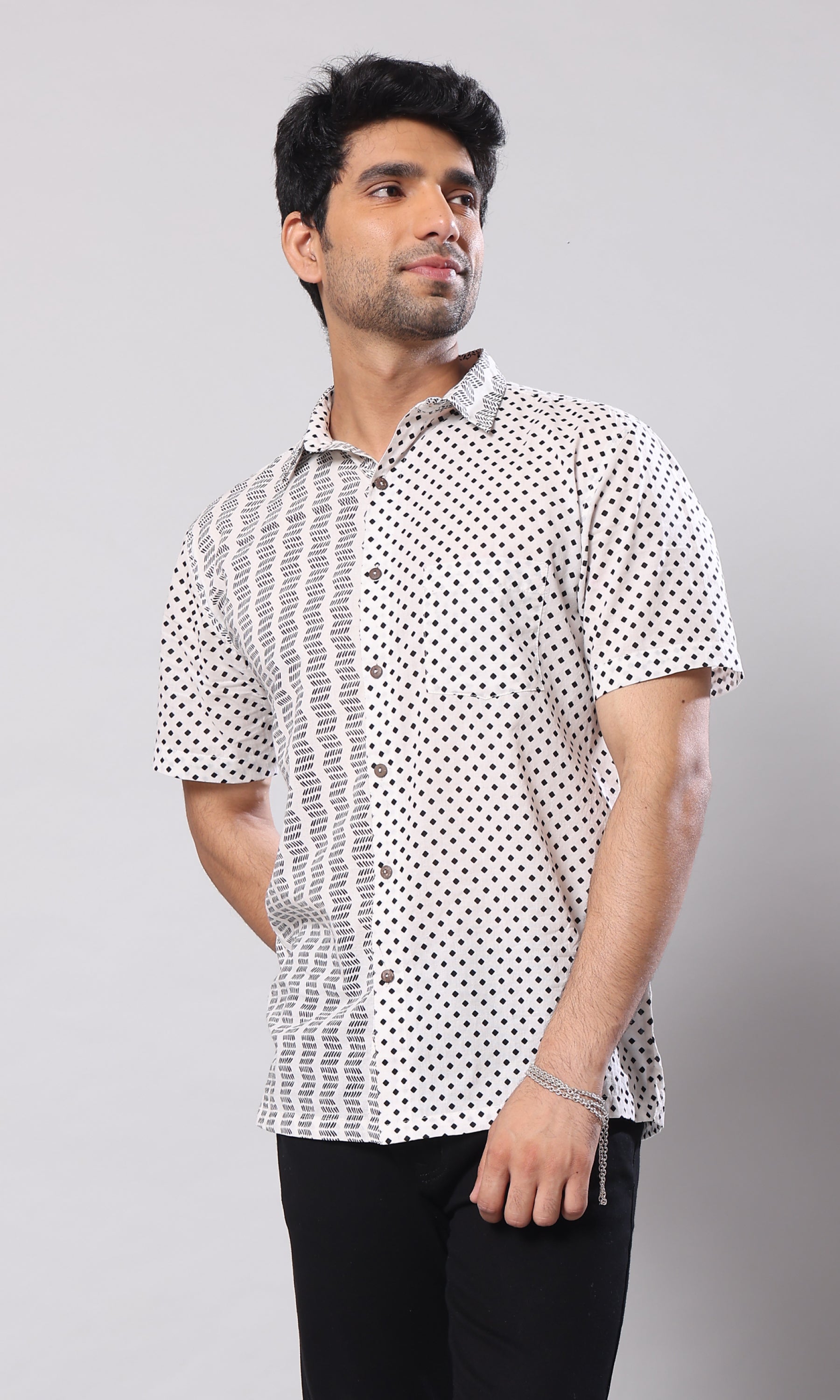 Bloom Polka - White & Black