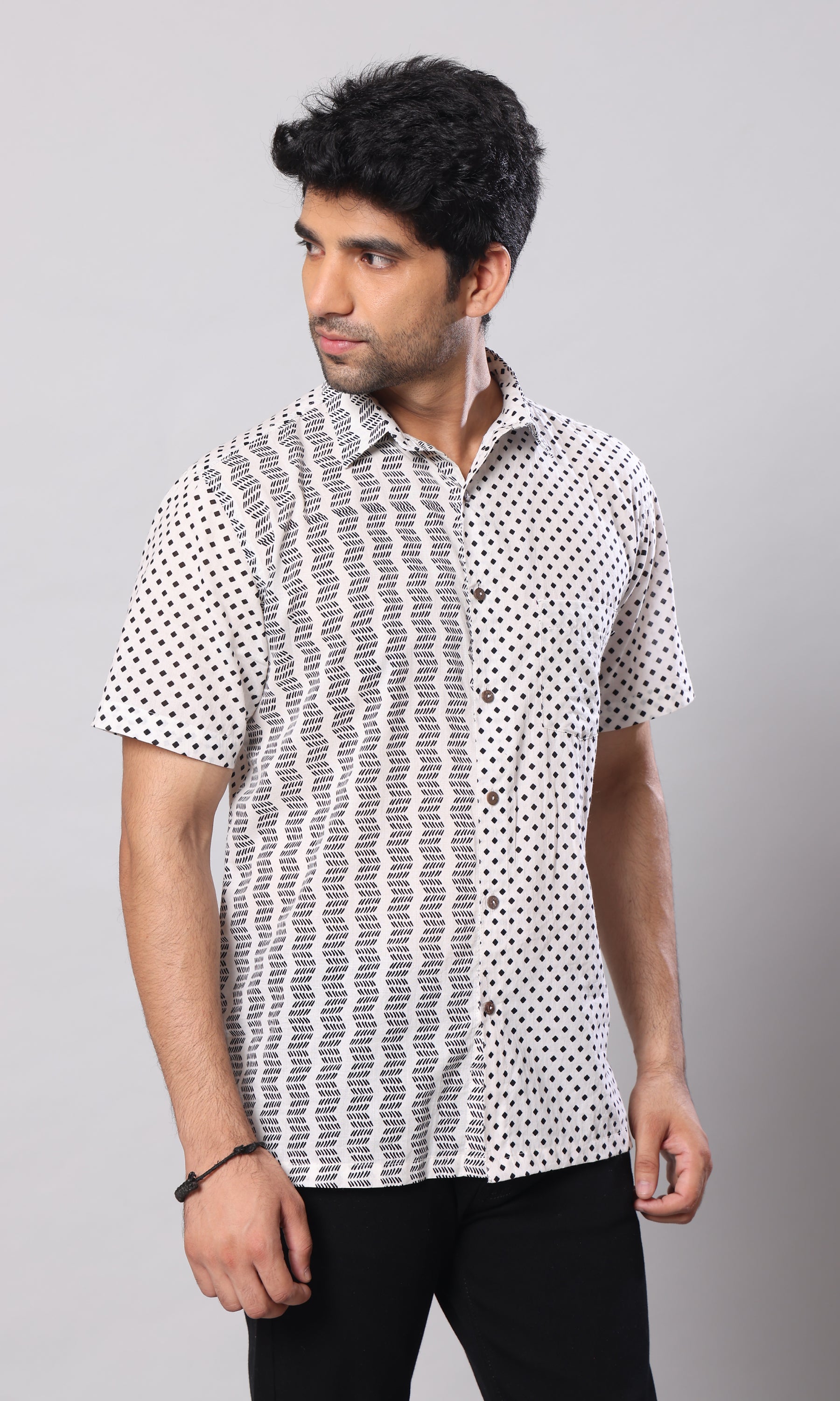 Bloom Polka - White & Black