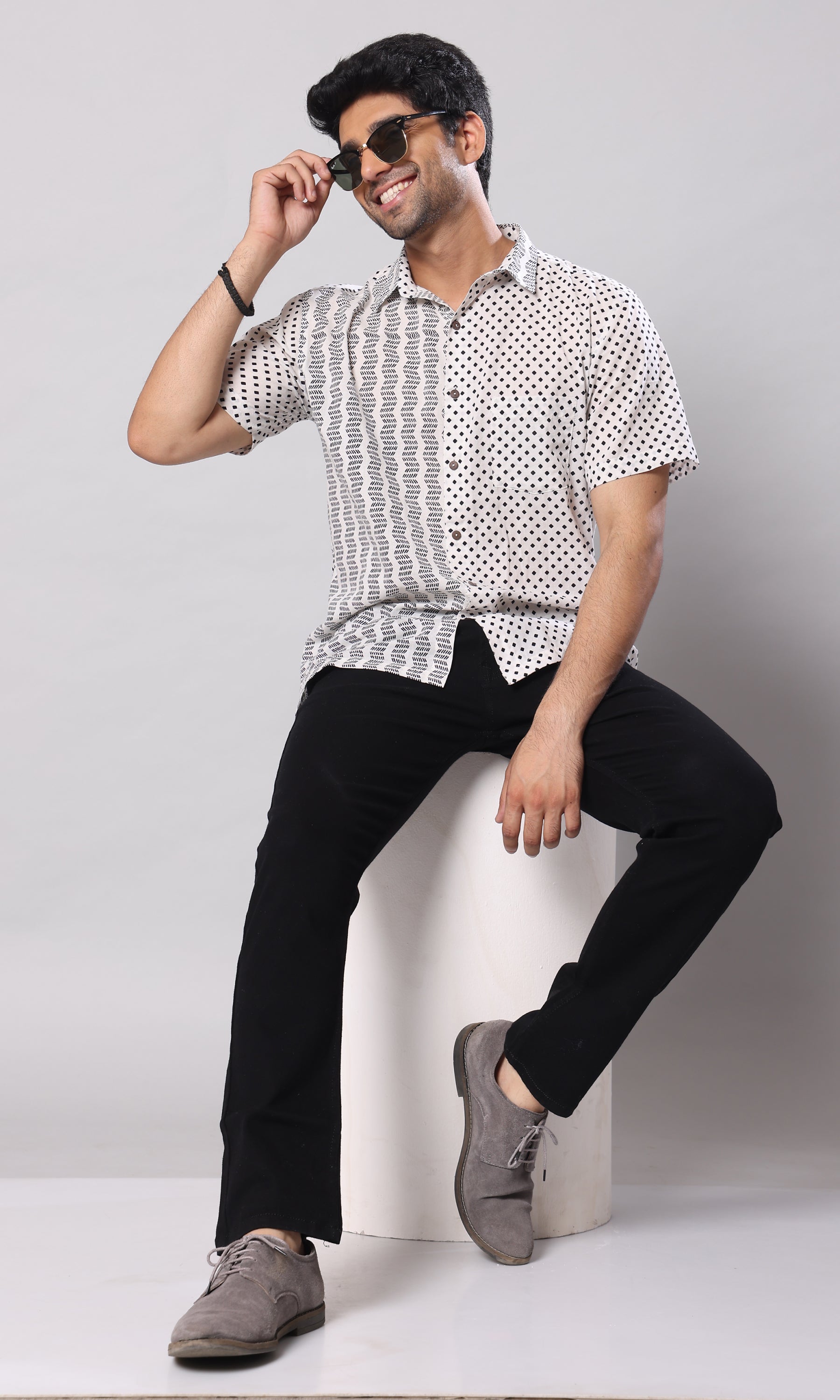 Bloom Polka - White & Black