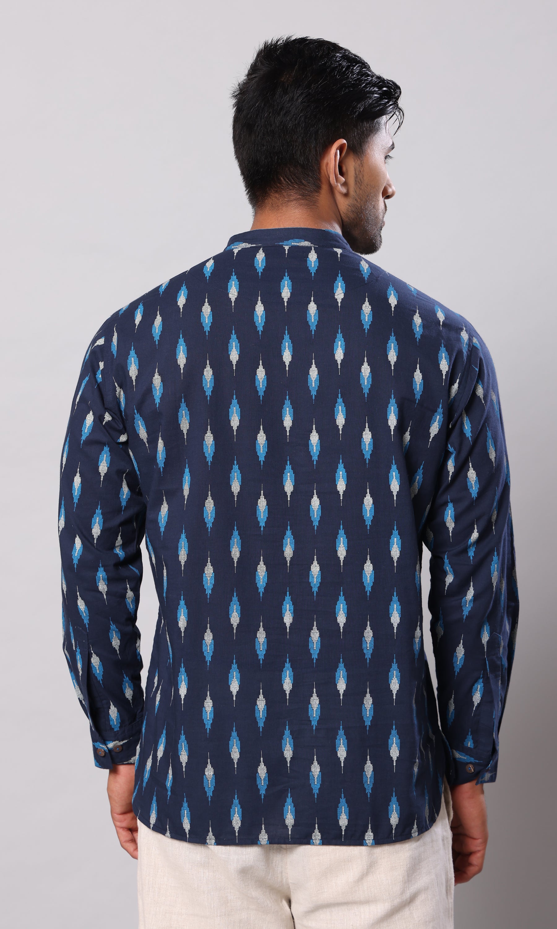 Blue Diamond - Navy Blue Ikkat Print