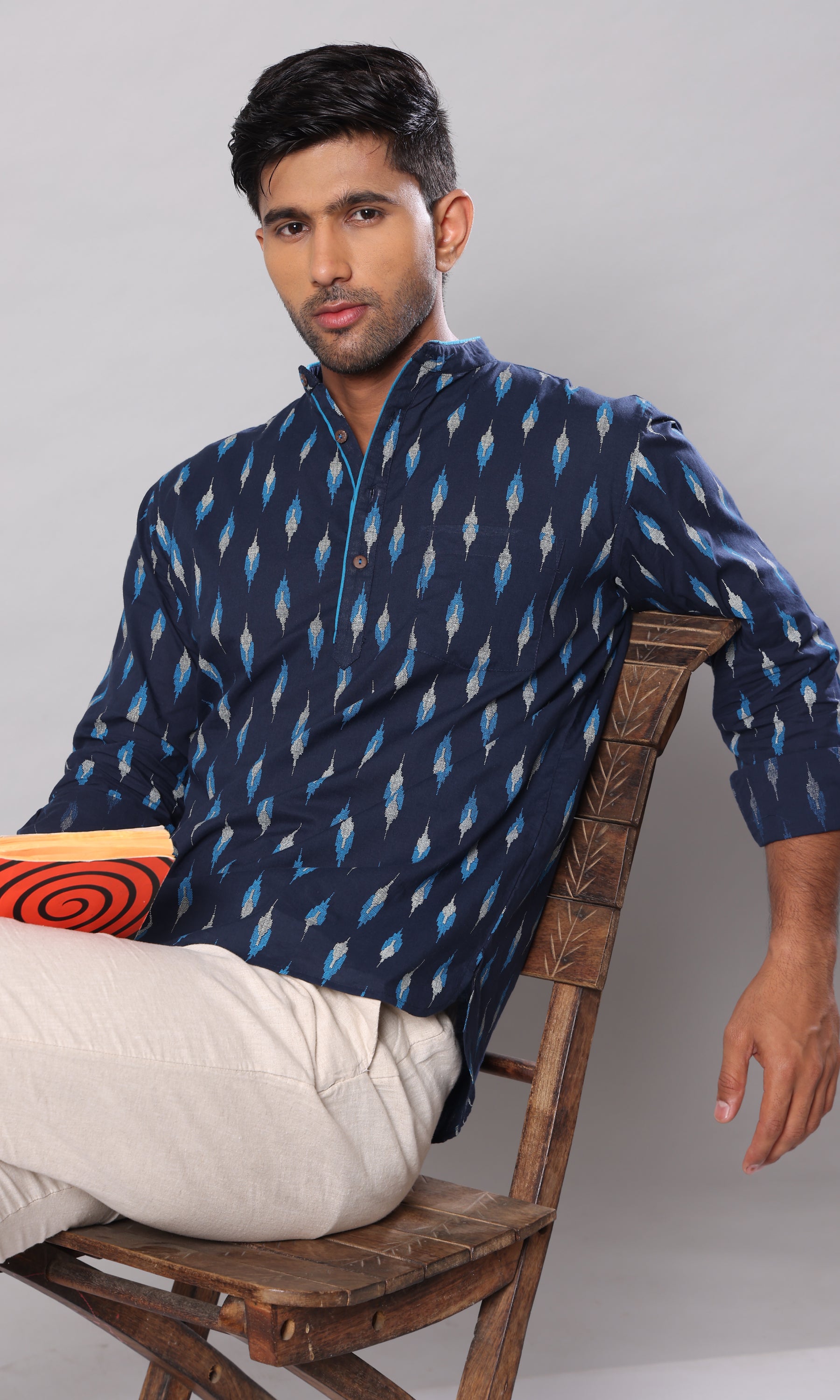Blue Diamond - Navy Blue Ikkat Print