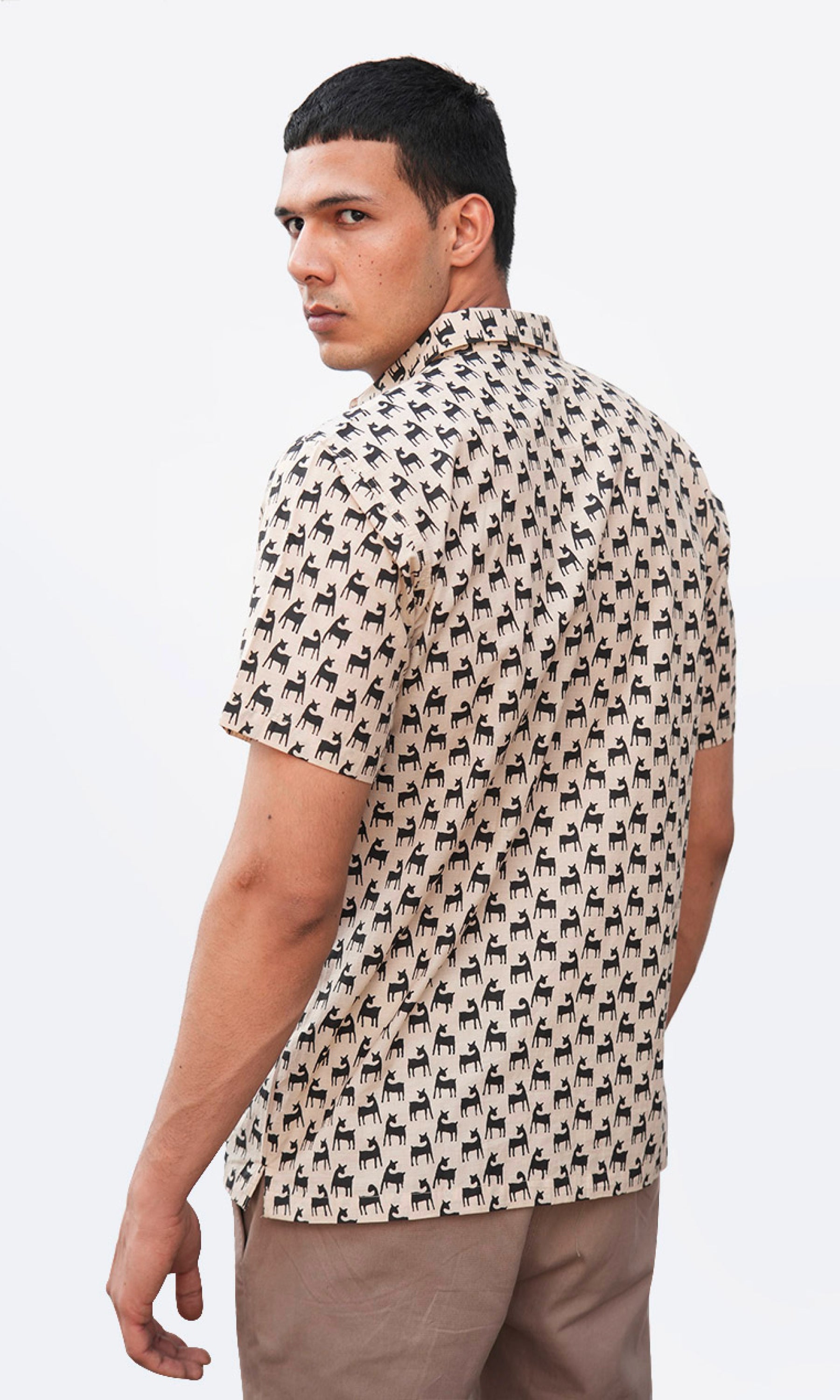 Horse Chestnut - Beige Animal Print