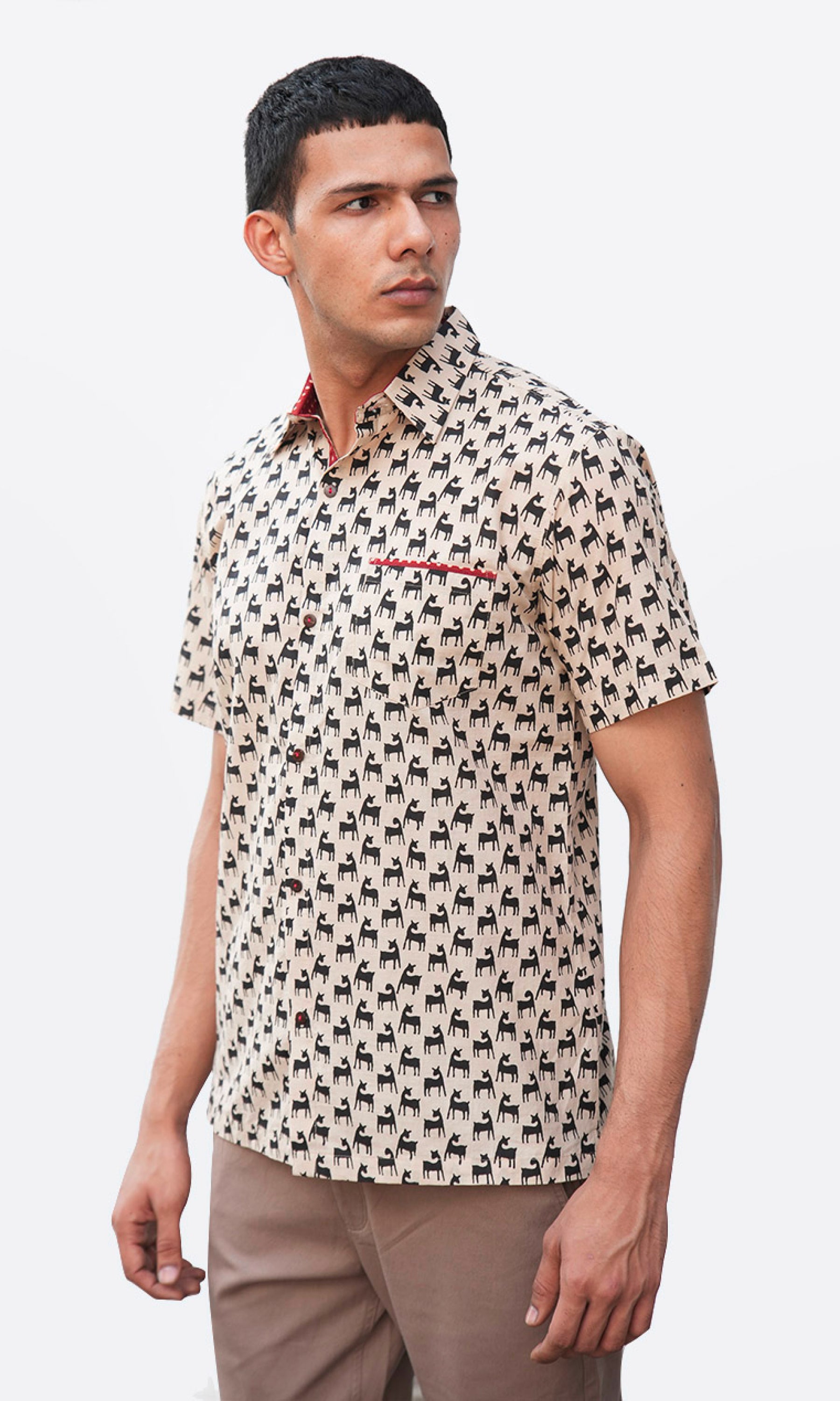 Horse Chestnut - Beige Animal Print