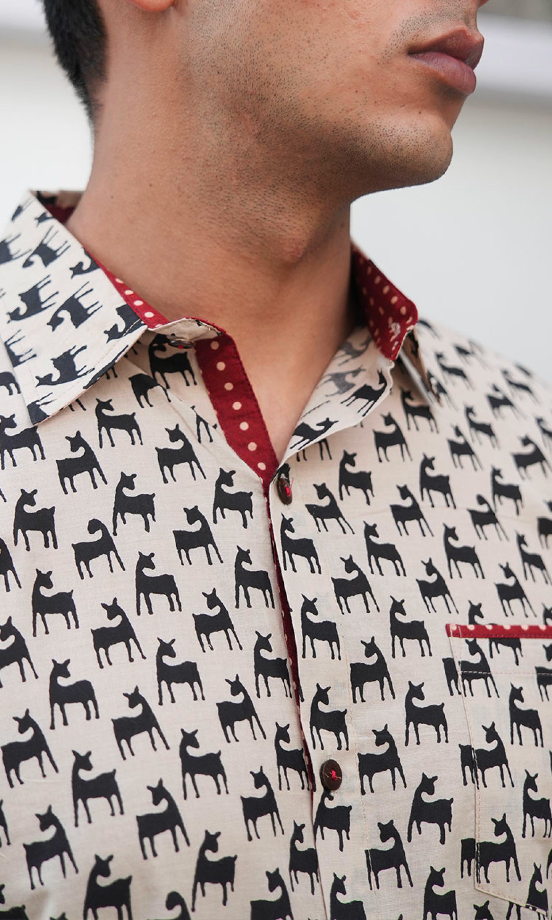 Horse Chestnut - Beige Animal Print