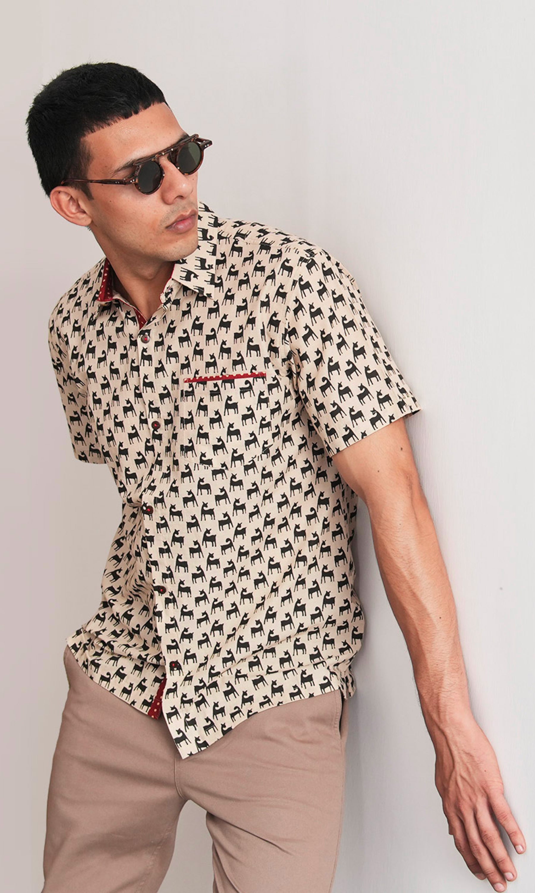 Horse Chestnut - Beige Animal Print