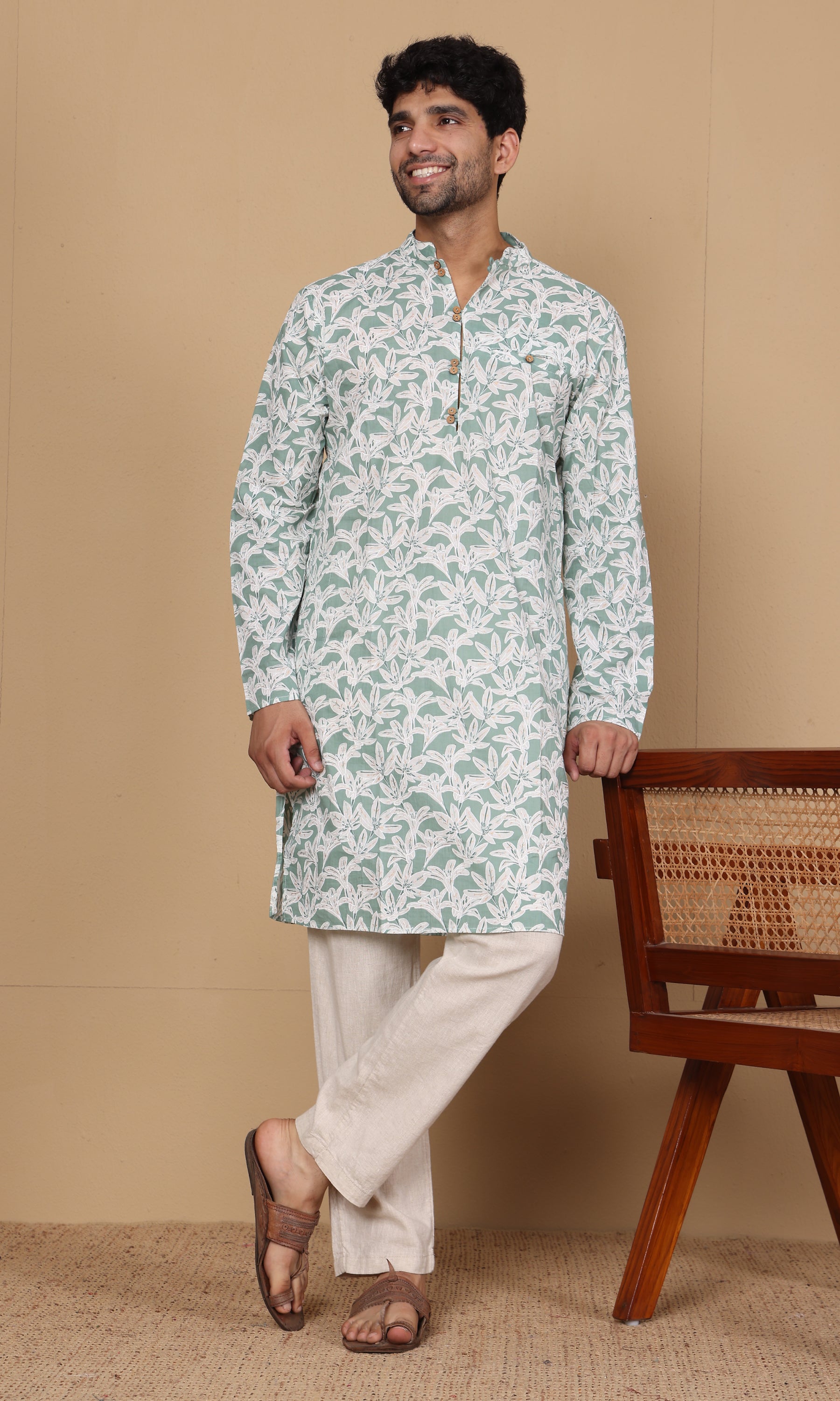 Jade Green - Floral Print