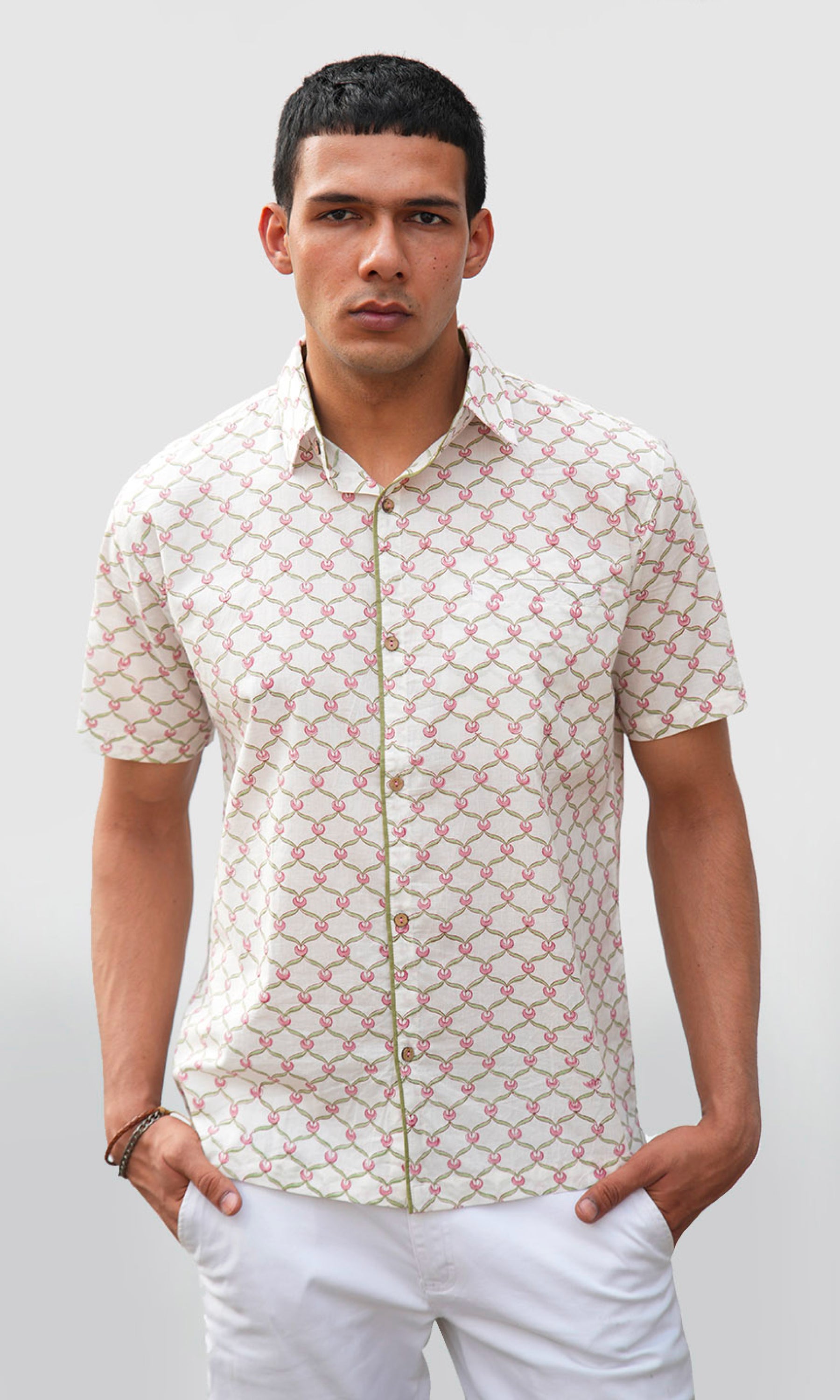 Jasmin Sambac - White, Block Print