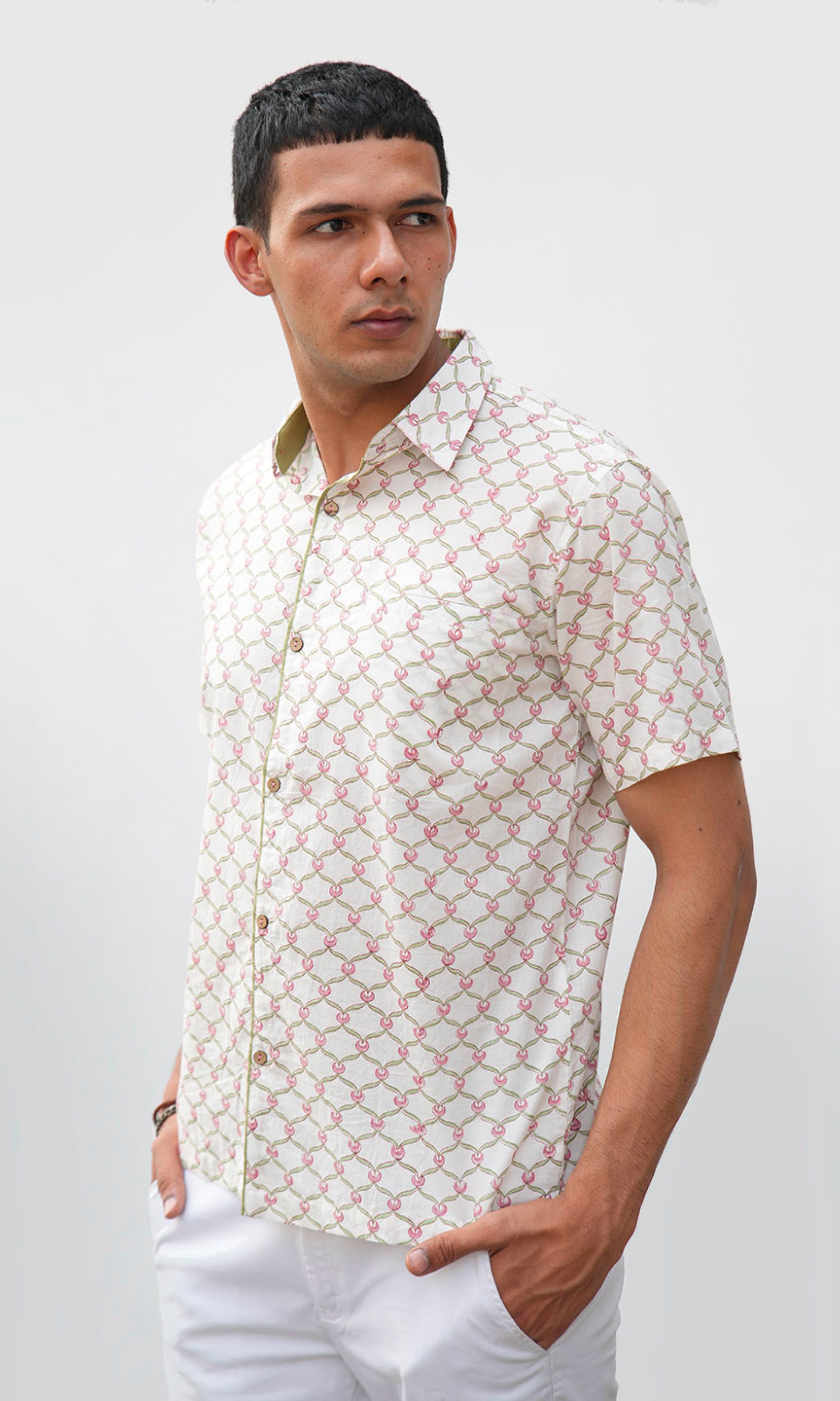 Jasmin Sambac - White, Block Print