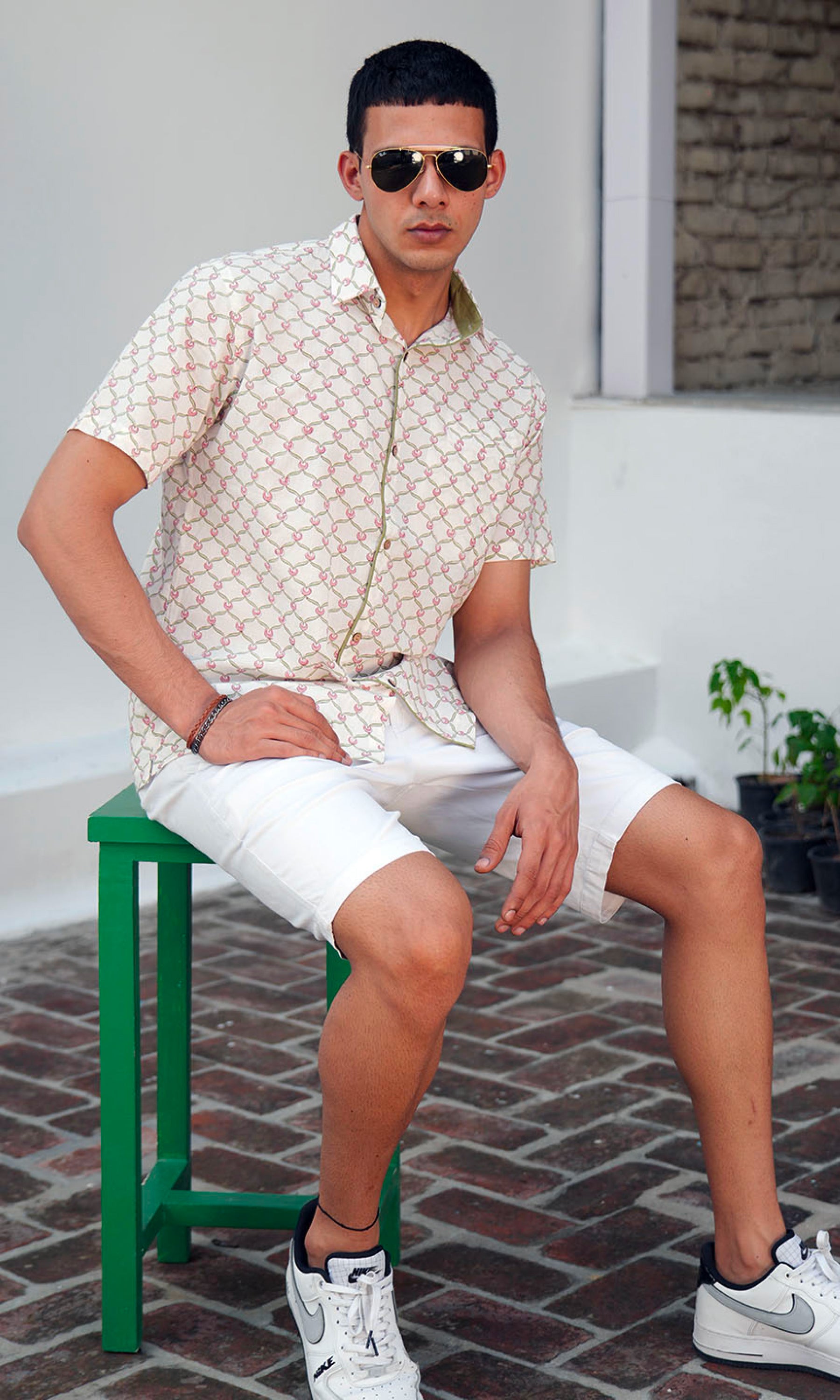 Jasmin Sambac - White, Block Print