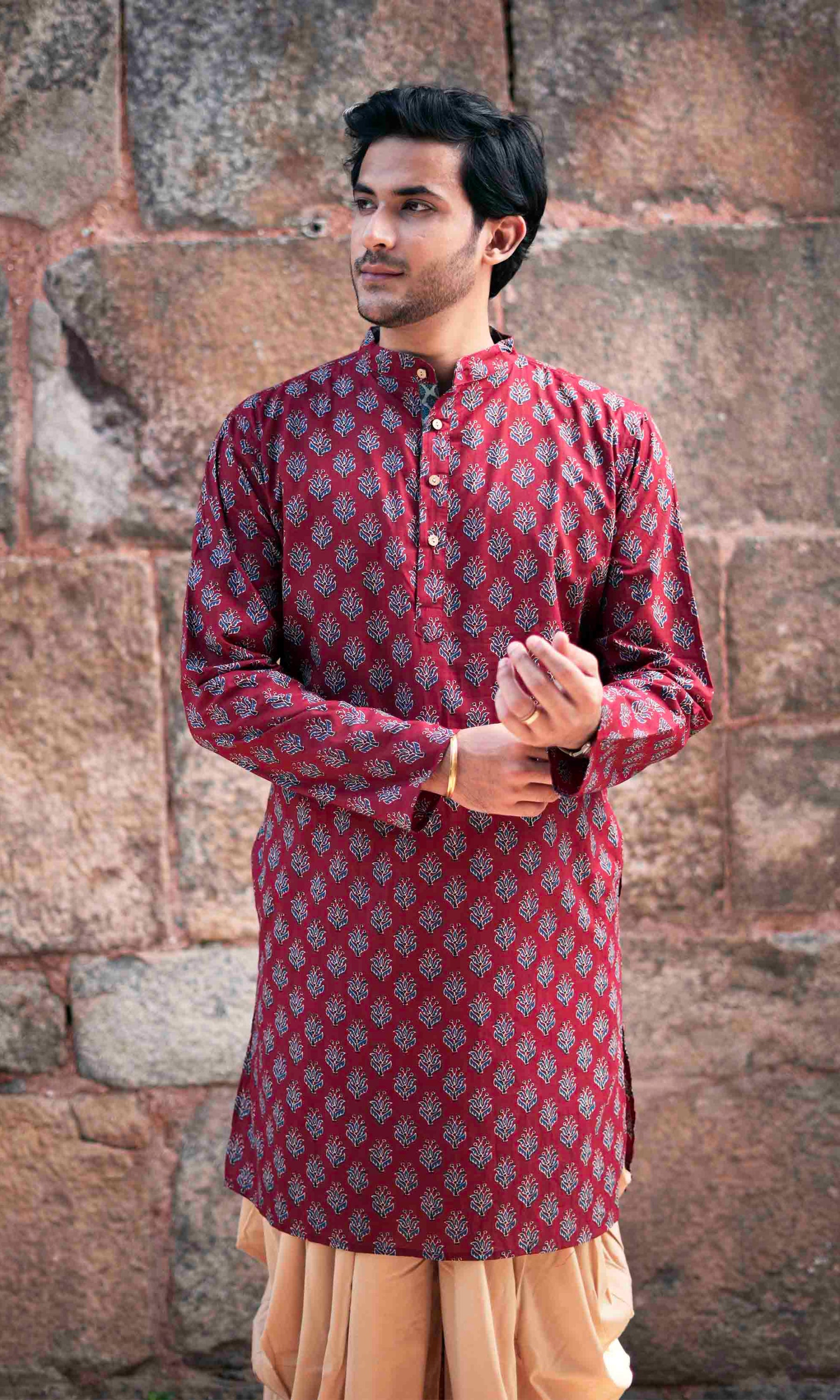 Mirzeya - Maroon Printed
