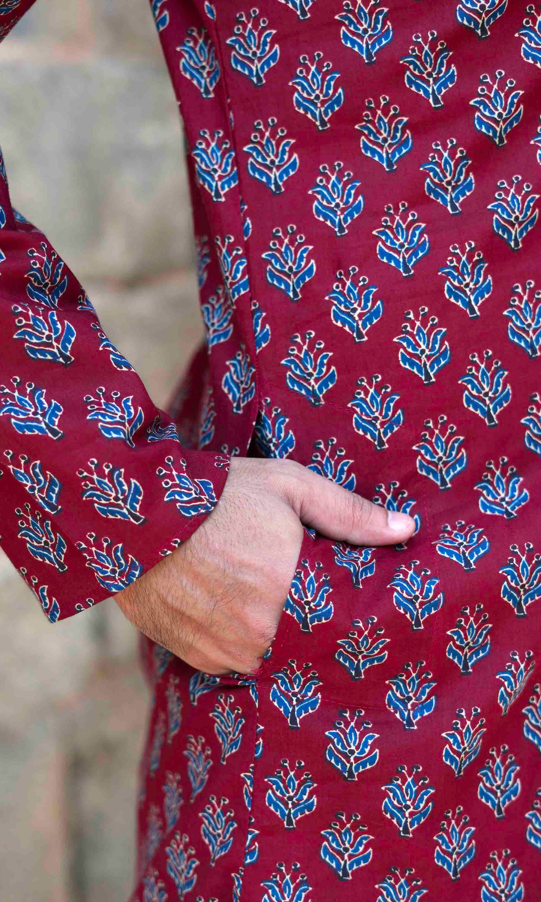 Mirzeya - Maroon Printed