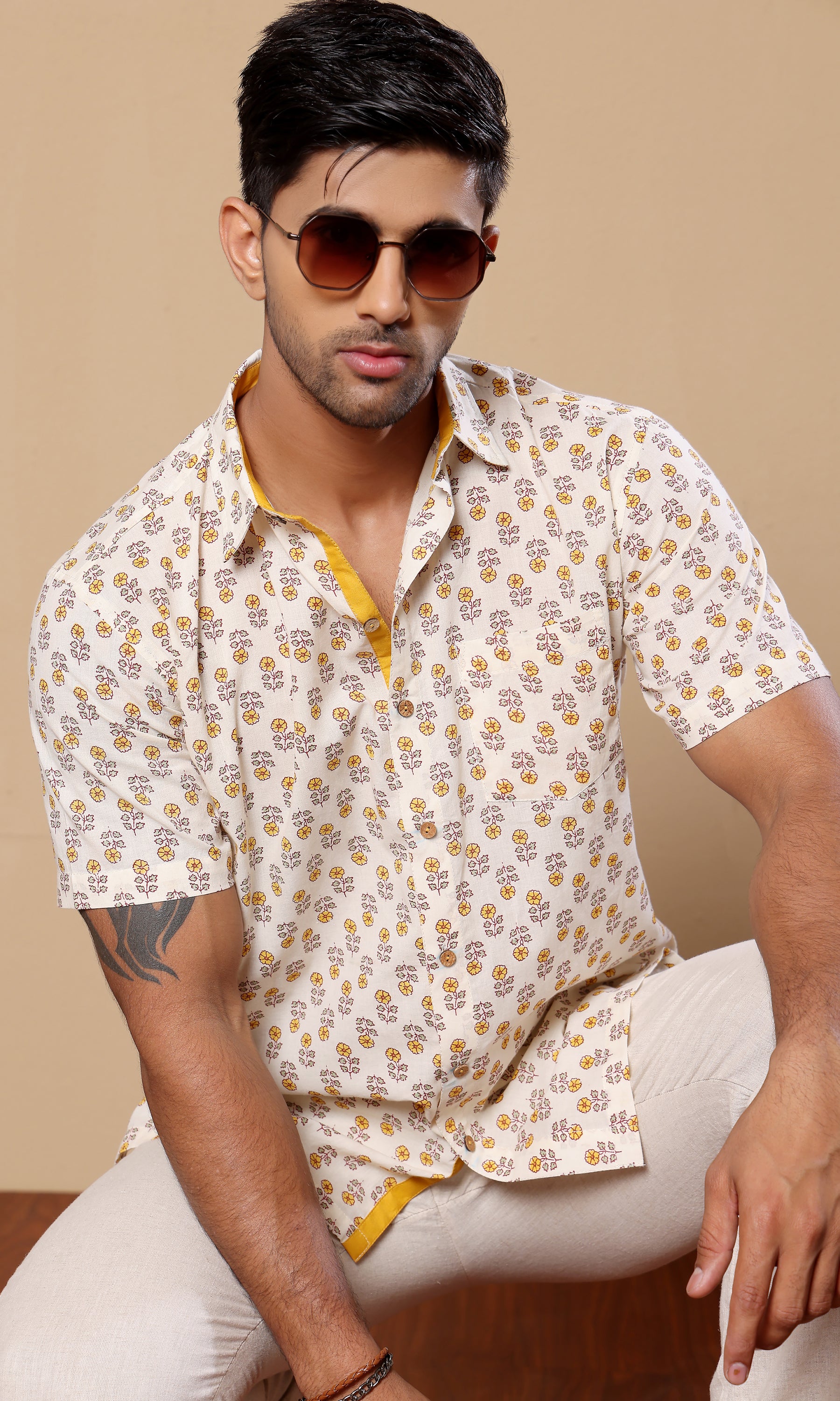 Oleander Yellow - Floral Print