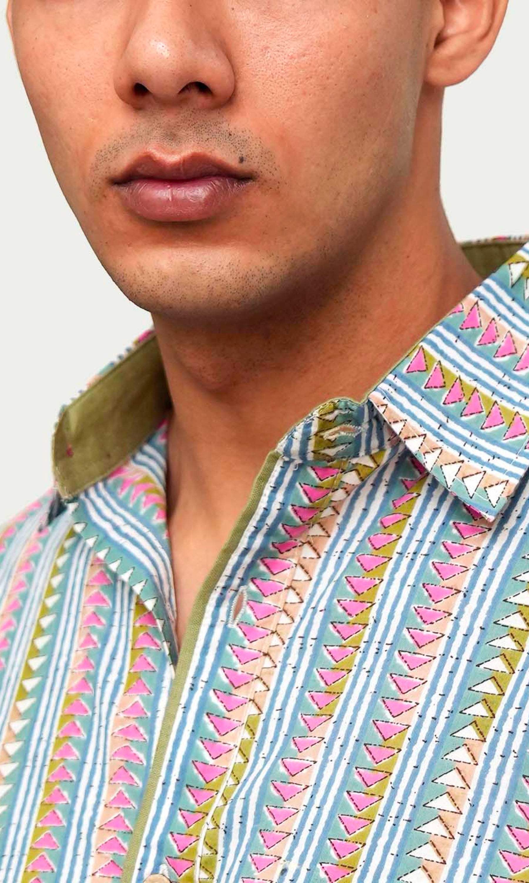 Peppermint Stripe - Blue & Pink Printed