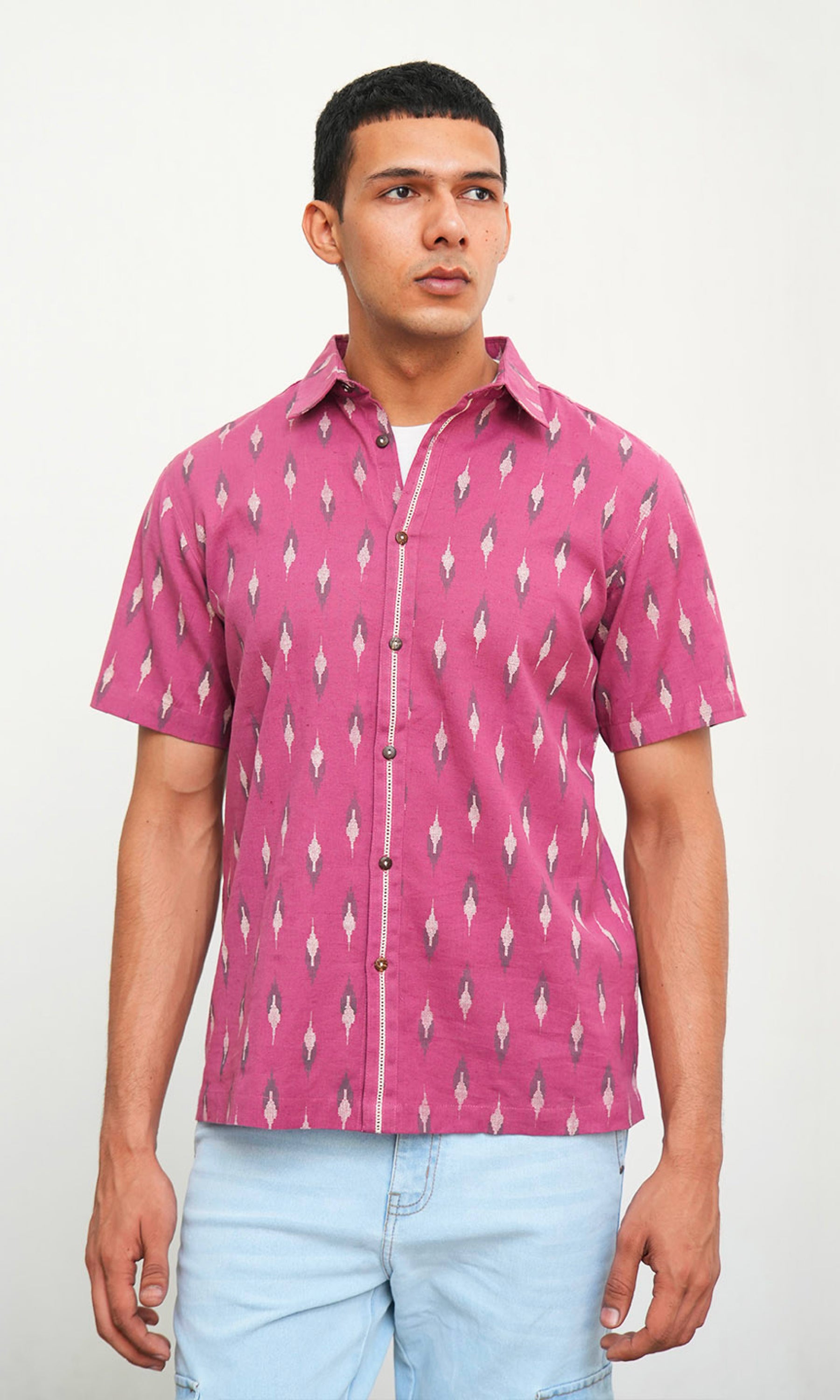 Pink Pepper- Mauve Ikkat Print