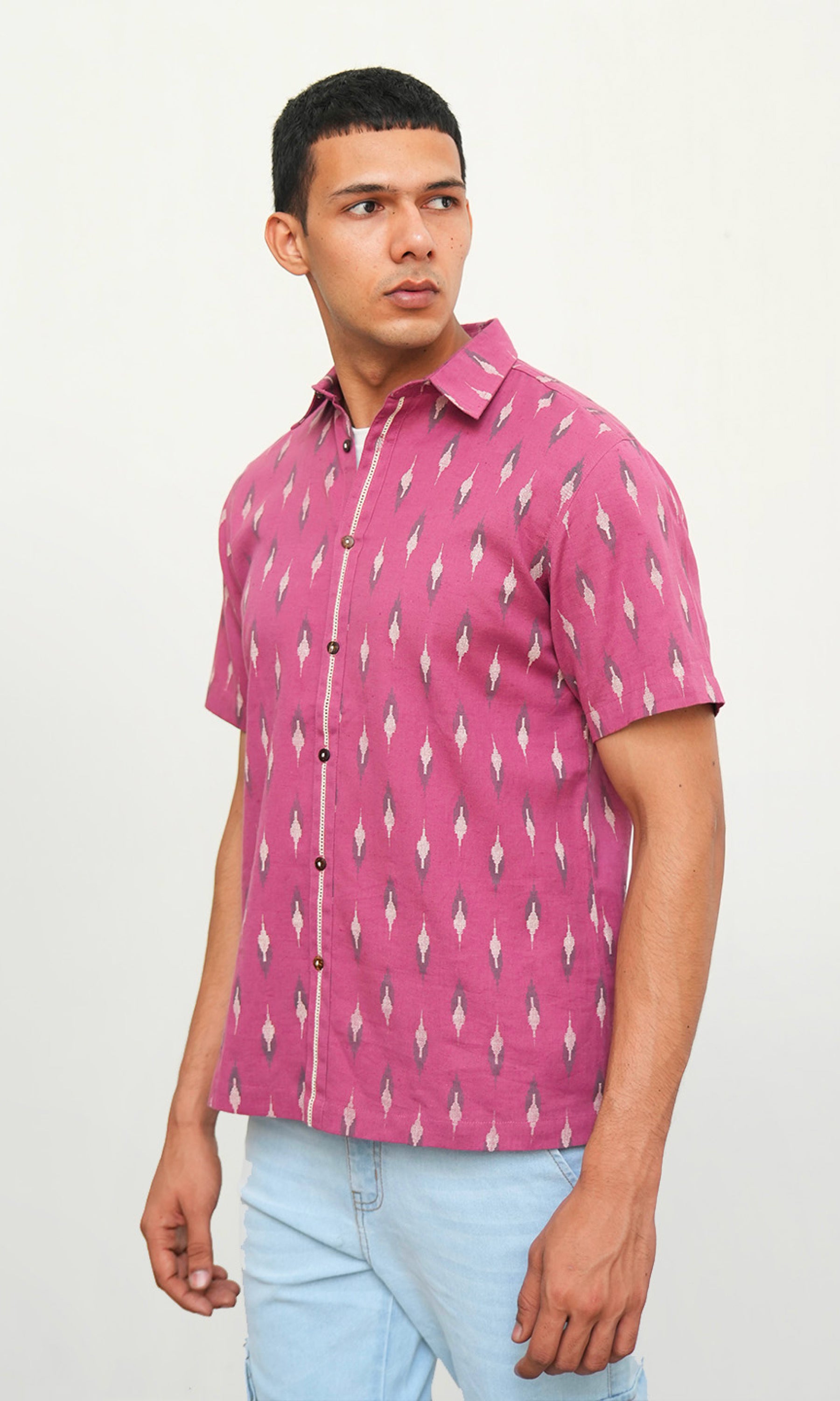 Pink Pepper- Mauve Ikkat Print