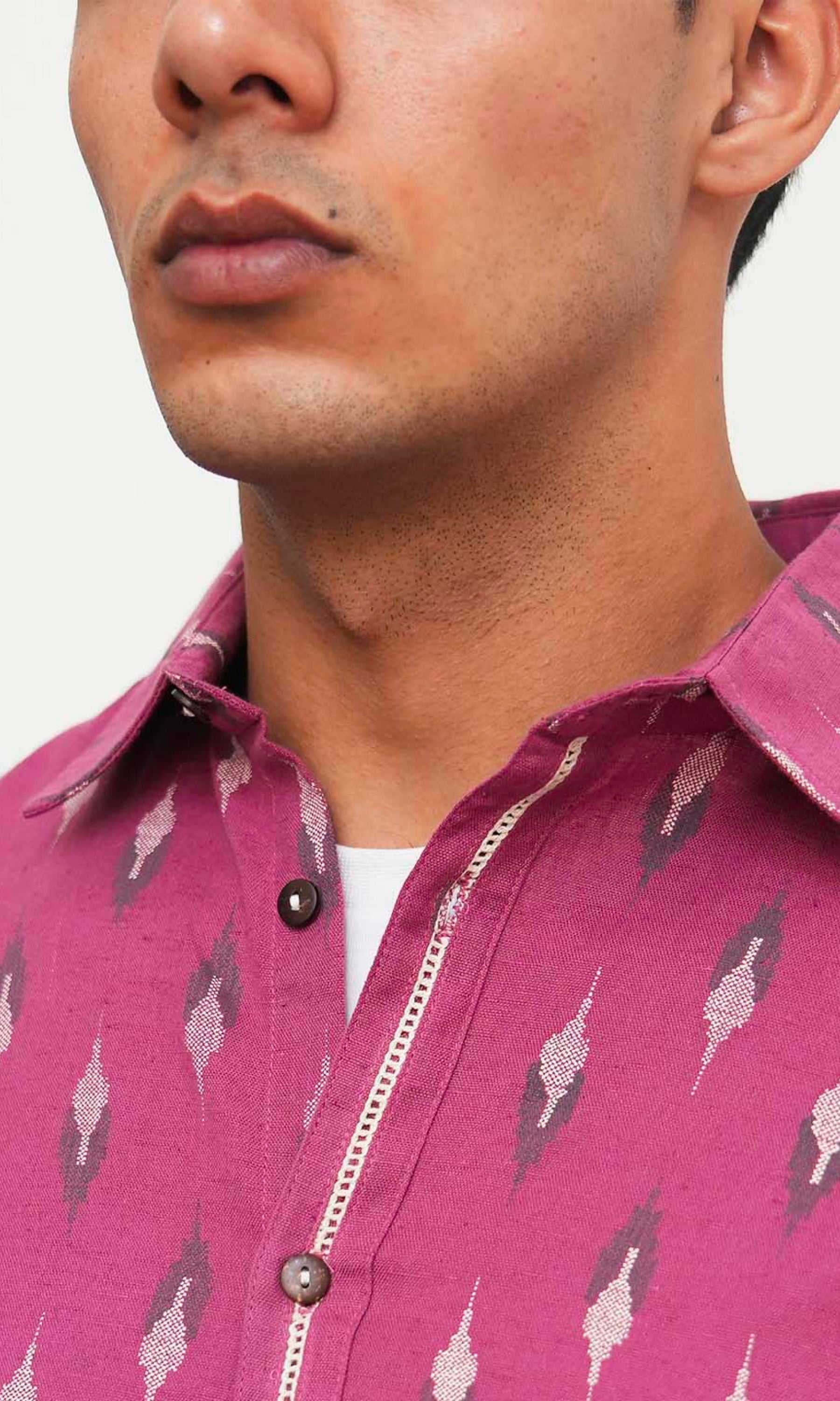 Pink Pepper- Mauve Ikkat Print