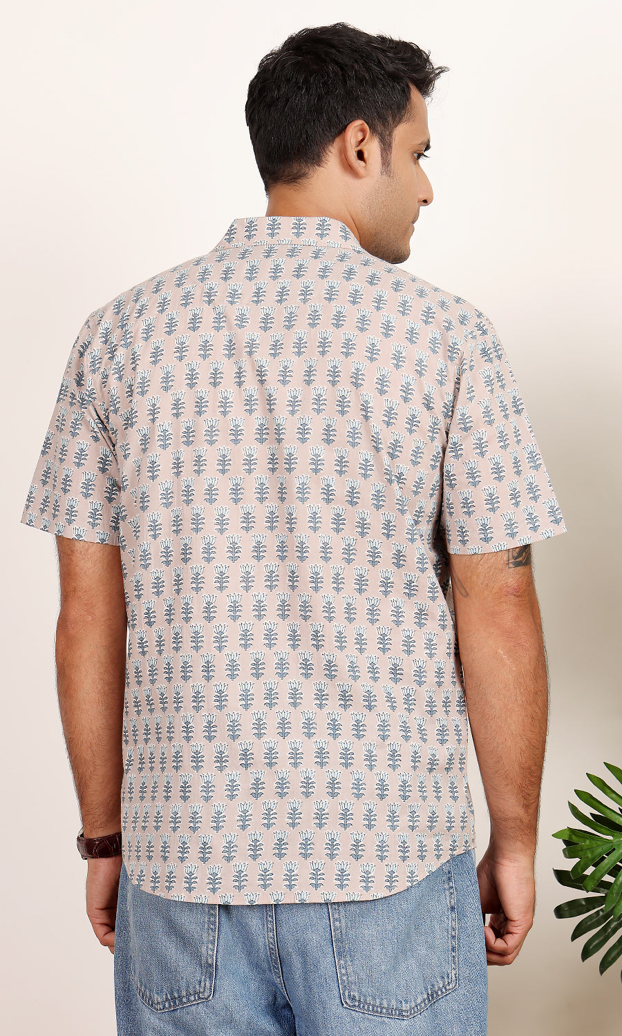 Aqua Lotus ethnic print