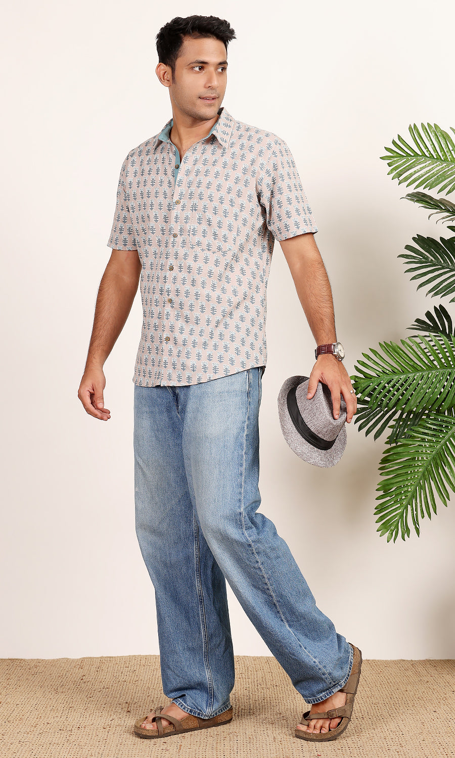 Aqua Lotus ethnic print