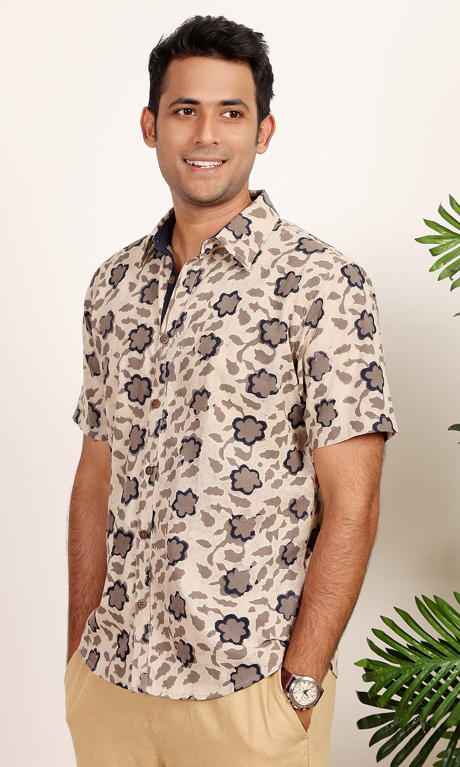 Mogra Grey Dabu Handblock