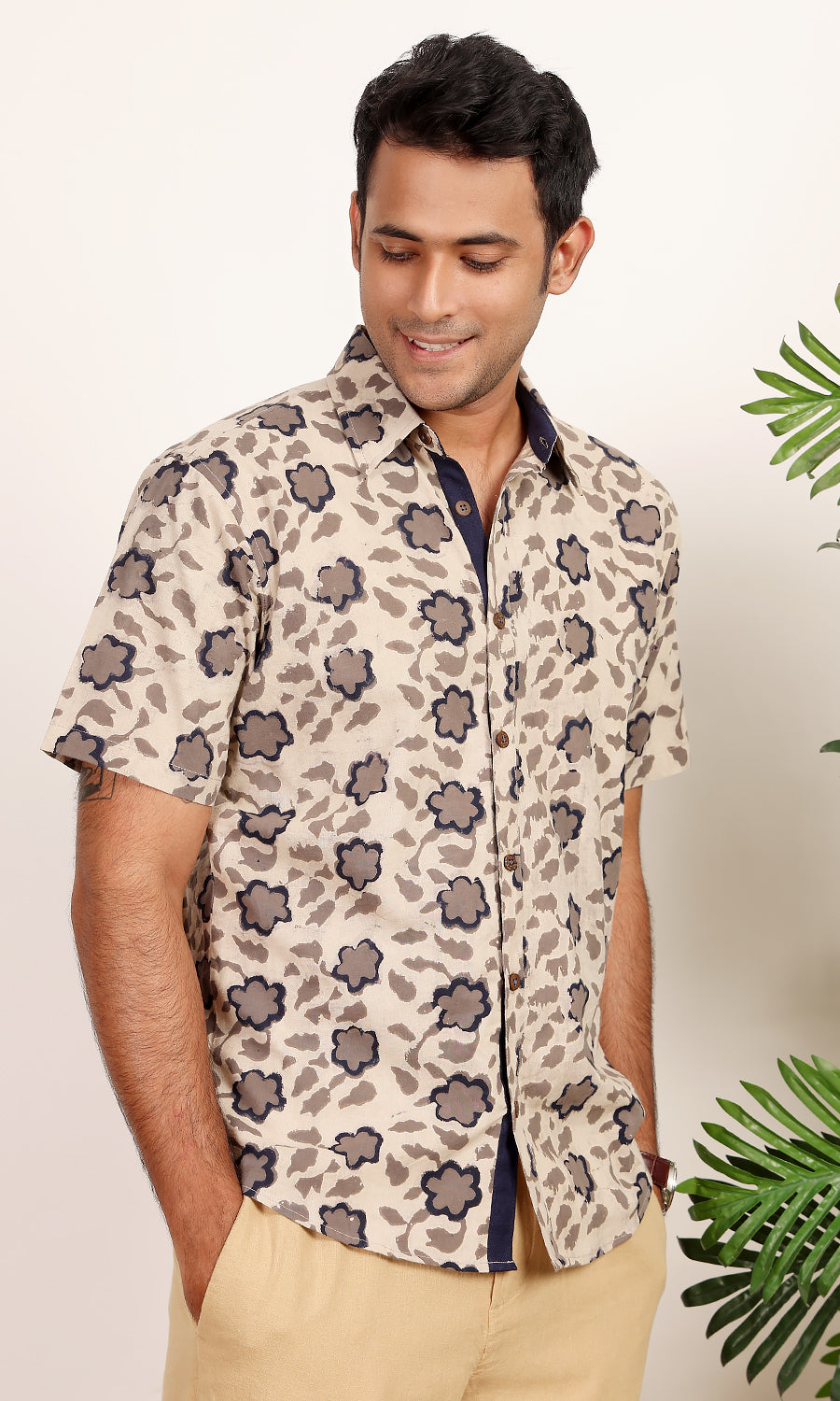 Mogra Grey Dabu Handblock