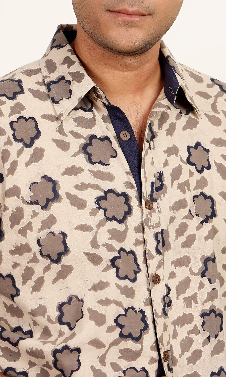 Mogra Grey Dabu Handblock