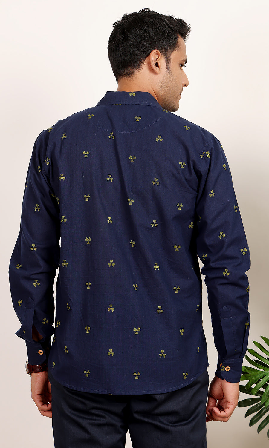 Starry Night Blue Handloom Shirt