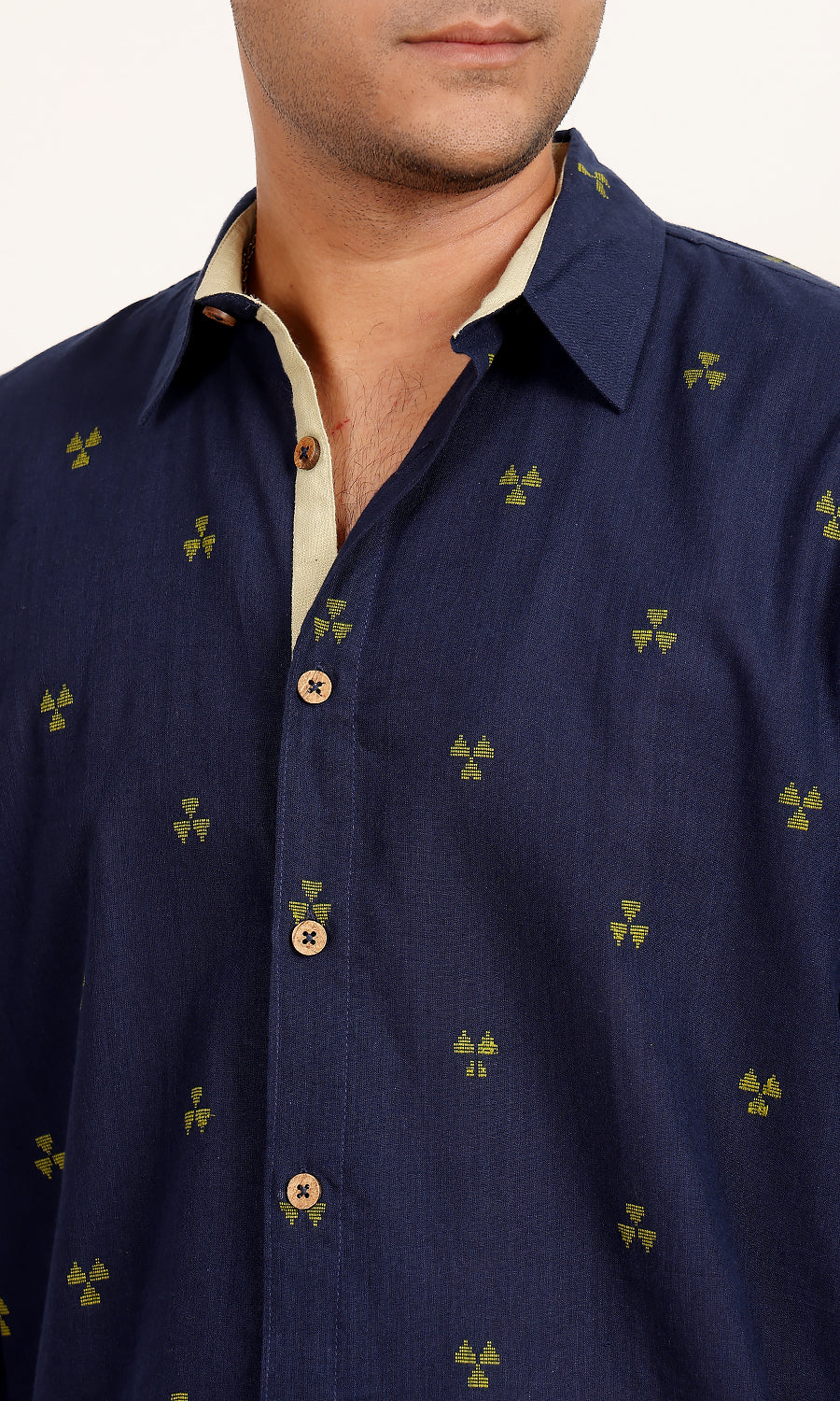Starry Night Blue Handloom Shirt