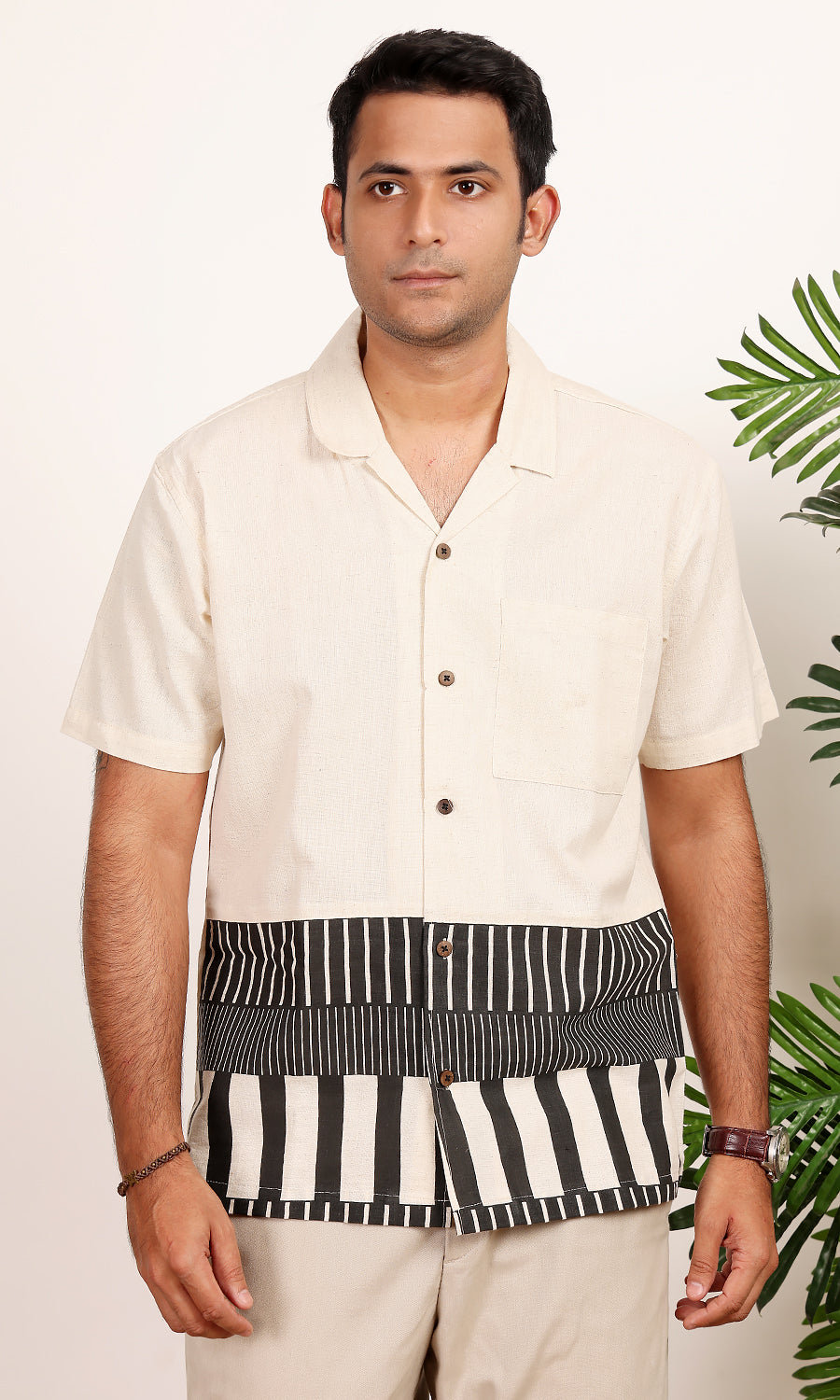 Zulu Off White Patchwork Shirt